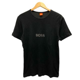 ヒューゴボス(HUGO BOSS)のヒューゴボス Tシャツ クルーネック コットン ラインストーン 半袖 S 黒(Tシャツ/カットソー(半袖/袖なし))