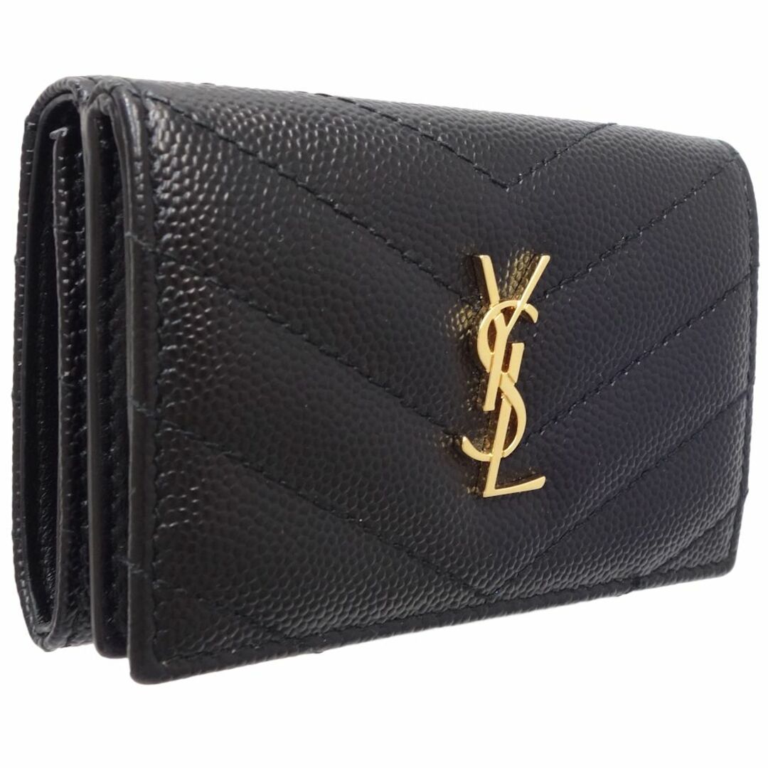 Saint Laurent(サンローラン)のSAINT LAURENT PARIS サンローランパリ 三つ折り財布 オリガミタイニーウォレット 668274 カーフ ブラック/180368【中古】 レディースのファッション小物(財布)の商品写真