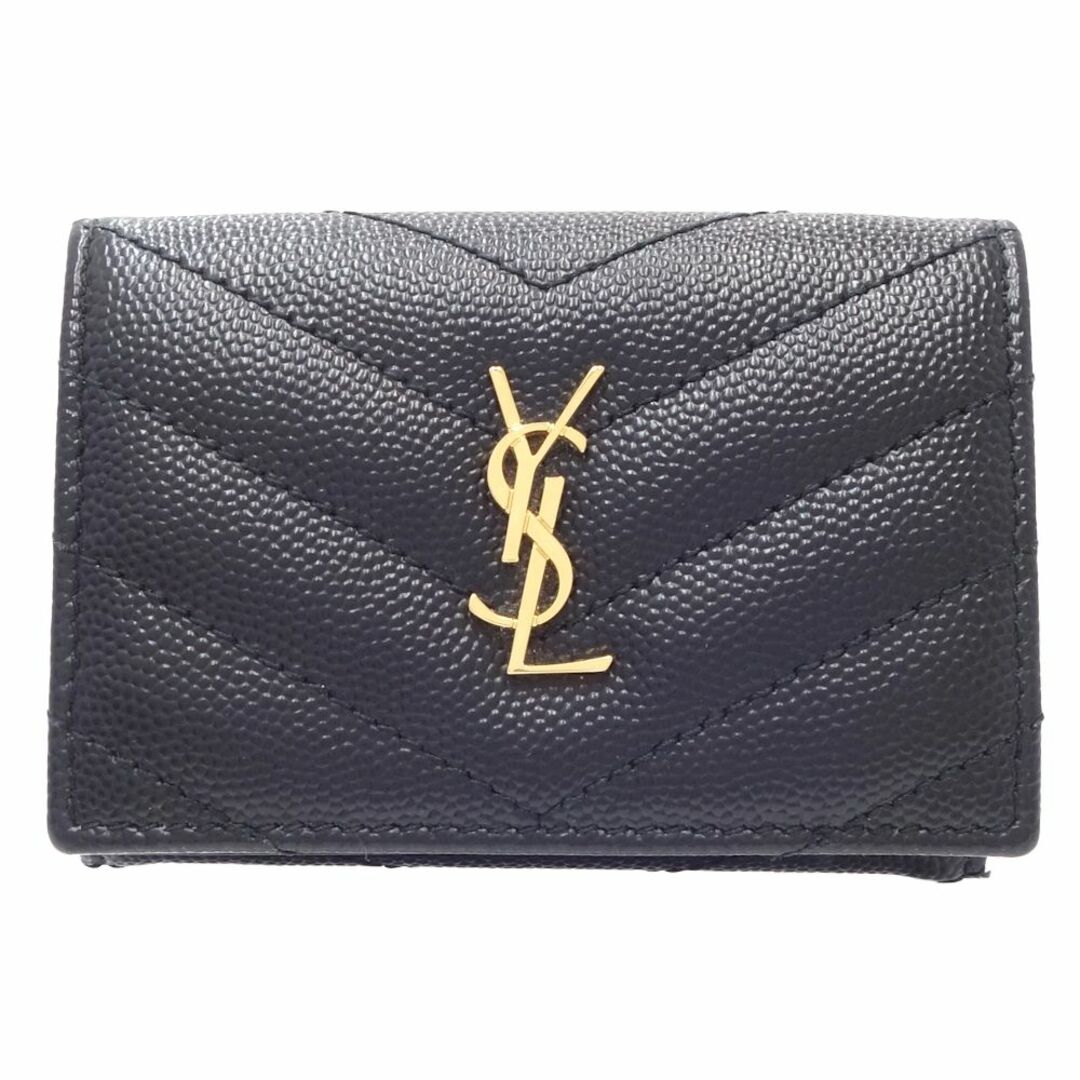 Saint Laurent(サンローラン)のSAINT LAURENT PARIS サンローランパリ 三つ折り財布 オリガミタイニーウォレット 668274 カーフ ブラック/180368【中古】 レディースのファッション小物(財布)の商品写真