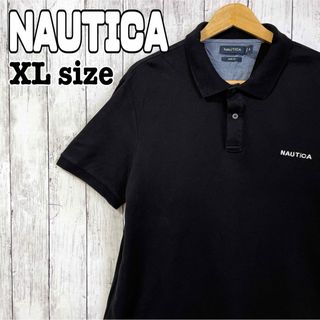 ノーティカ(NAUTICA)のNAUTICA ノーティカ ポロシャツ 半袖 刺繍ロゴ スリムフィット 海外古着(ポロシャツ)