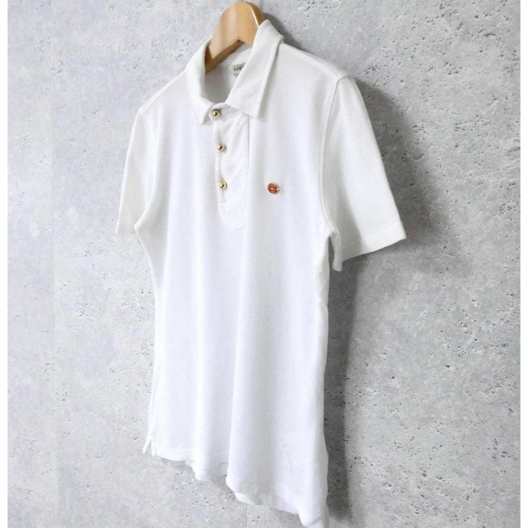 LOEWE(ロエベ)の美品 LOEWE 金釦 ロゴ 半袖 鹿の子 ポロシャツ カットソー レディースのトップス(ポロシャツ)の商品写真