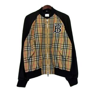 バーバリー Burberry ■ 【 Harlington Jacket 8013634 】 チェック 切替 フロント ロゴ パッチ ハリントン ジップアップ ブルゾン ジャケット　n5372