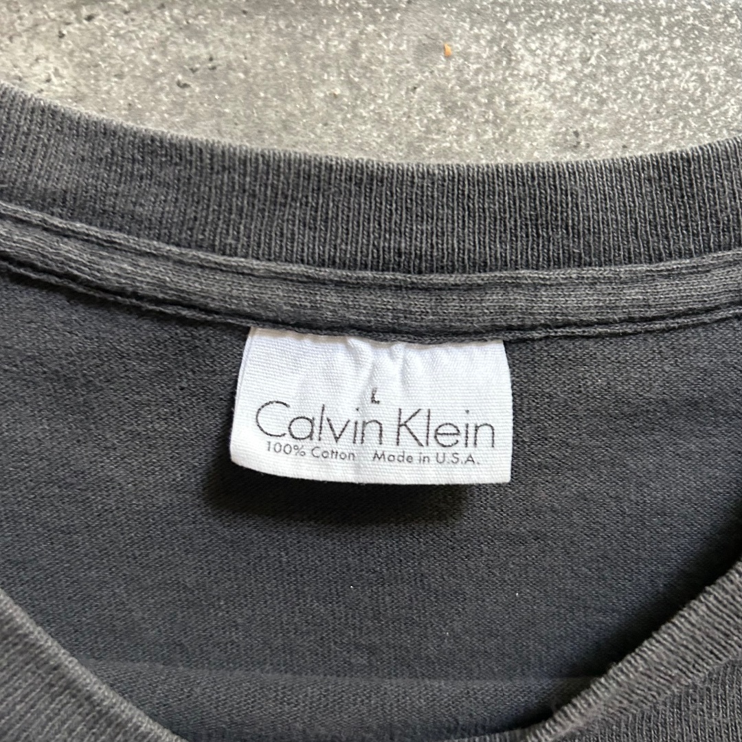 Calvin Klein(カルバンクライン)の90s カルバンクライン ロゴtシャツ USA製 ブラック L  メンズのトップス(Tシャツ/カットソー(半袖/袖なし))の商品写真