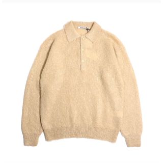 AURALEE - AURALEE オーラリー MOHAIR KNIT POLO BEIGE