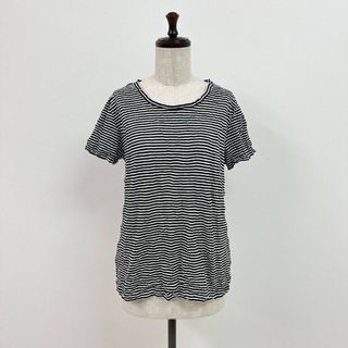 イッセイミヤケ(ISSEY MIYAKE)のISSEY MIYAKE me シワ加工 プリーツ ボーダー カットソー 日本製(カットソー(半袖/袖なし))