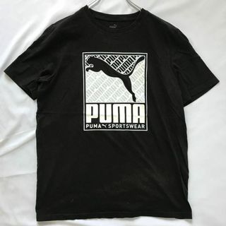 puma プリントTシャツ デカロゴBLACK Lサイズ