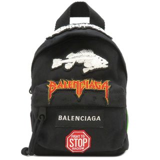 Balenciaga - バレンシアガ BALENCIAGA ショルダーバッグ エクスプローラー ミニ ナイロン ブラック ブラック金具 ショルダーバッグ ダメージ加工  656060 【保存袋】【中古】