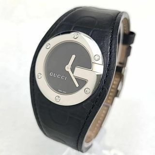 グッチ(Gucci)の◇【ほぼ新品】グッチ Gバンデュー ラウンド 6Pダイヤ レザーバンド(腕時計)