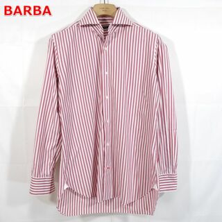 バルバ(BARBA)の【定番】バルバ　ストライプシャツ　白赤　BARBA(シャツ)