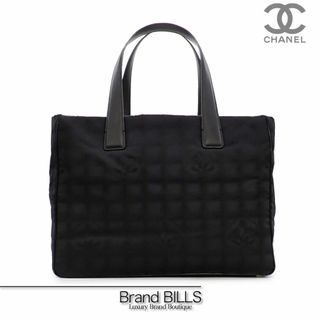 シャネル(CHANEL)の未使用品 シャネル ニュートラベルライン トートMM トートバッグ A15991 ナイロンジャガード レザー ブラック ゴールド金具 10番台 通勤 通学 (トートバッグ)