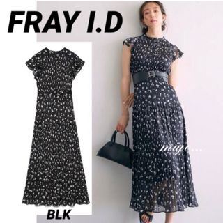 フレイアイディー(FRAY I.D)のFRAY I.D/ シフォンプリーツプリントワンピース(ロングワンピース/マキシワンピース)