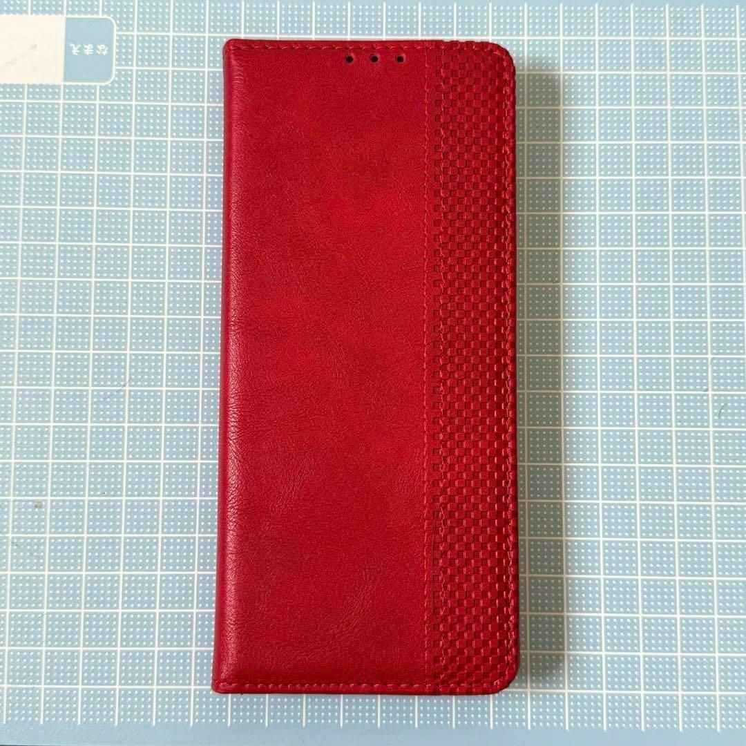 Xperia エクスペリア シリーズ カードポケット付 手帳型ケース カバー 赤 スマホ/家電/カメラのスマホアクセサリー(Androidケース)の商品写真