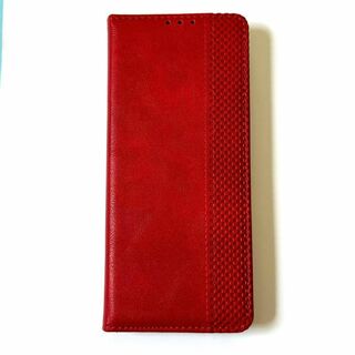 Xperia エクスペリア シリーズ カードポケット付 手帳型ケース カバー 赤(Androidケース)