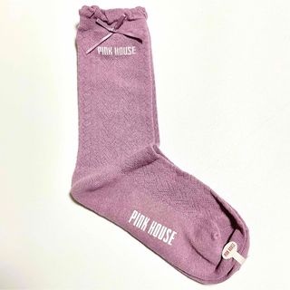 ピンクハウス(PINK HOUSE)のピンクハウス　靴下　パープル　ラベンダー　紫　ロゴ　リボン(ソックス)