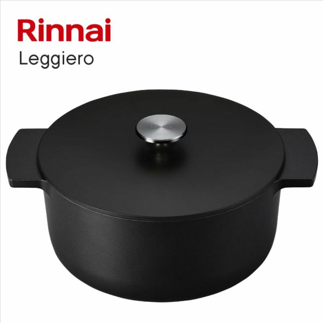 Rinnai(リンナイ)の新品◇リンナイ 無水調理鍋 レジェロ 22cm ブラック／RBO-MN22 インテリア/住まい/日用品のキッチン/食器(鍋/フライパン)の商品写真