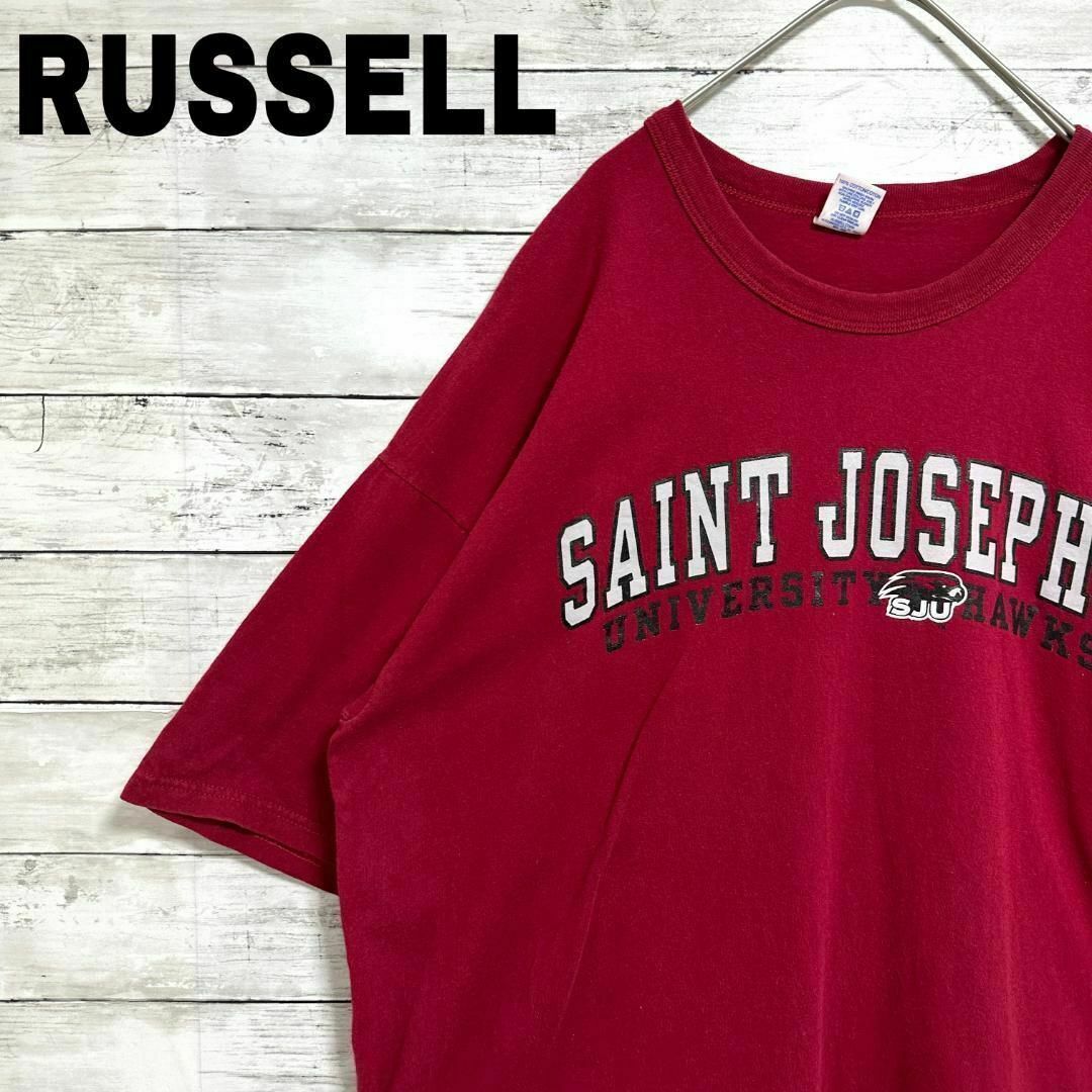 Russell Athletic(ラッセルアスレティック)の44p ラッセル USカレッジロゴ 半袖Tシャツ セントジョセフ大学 バスケ メンズのトップス(Tシャツ/カットソー(半袖/袖なし))の商品写真