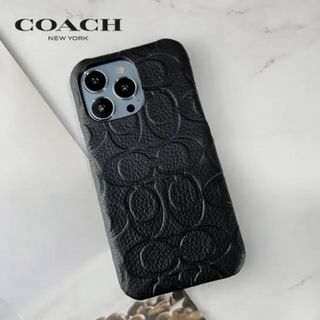 新品⭐︎コーチ Coach iPhone14Plus 本革ブラック ケース