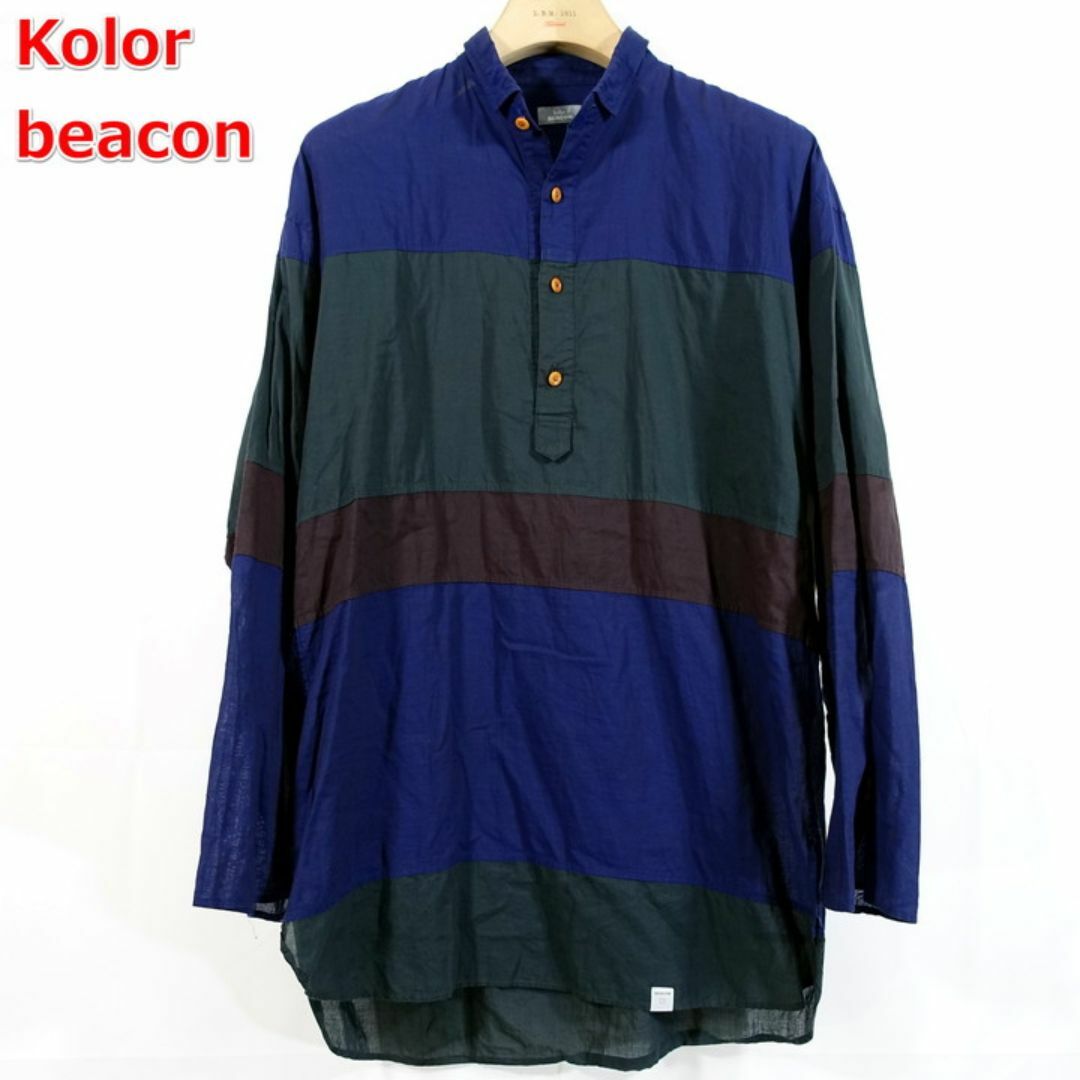 kolor BEACON(カラービーコン)の【良品】kolor beacon　ロング丈切替シャツ　カラー ビーコン メンズのトップス(シャツ)の商品写真