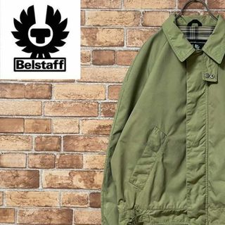 ベルスタッフ(BELSTAFF)のベルスタッフ　ヴィンテージ　ジップアップジャケット　グリーン　裏地チェック　M(その他)