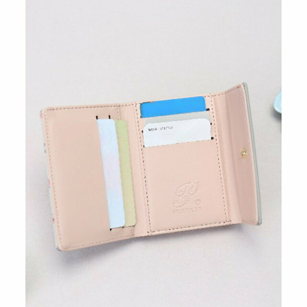 【グレー】【Dewlily】三つ折りミニ財布 レディースのファッション小物(財布)の商品写真