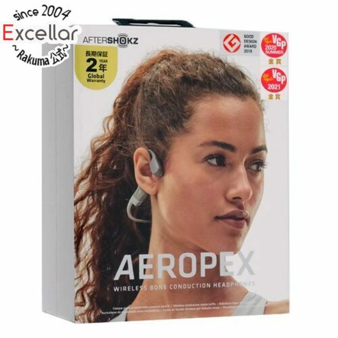 AFTERSHOKZ(アフターショックス)のAfterShokz　骨伝導ワイヤレスヘッドホン Aeropex　AFT-EP-000012　ルナグレー スマホ/家電/カメラのオーディオ機器(ヘッドフォン/イヤフォン)の商品写真