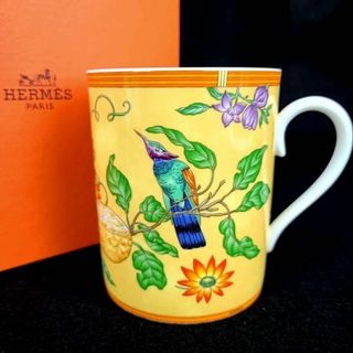 エルメス(Hermes)の☆美品 ◆ エルメス　シエスタ　マグカップ　箱つき　南国　鳥　フルーツ(グラス/カップ)