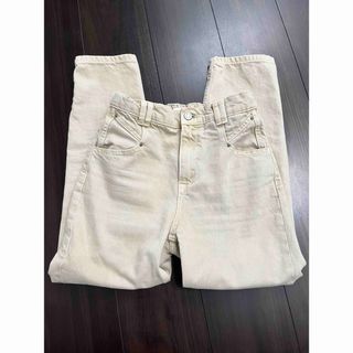 ザラキッズ(ZARA KIDS)の新品ZARAキッズガーメントダイ仕上げマムフィットパンツサンド140cmザラ(デニム/ジーンズ)