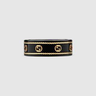 グッチ(Gucci)のGUCCI グッチ　アイコンリング　ブラック　BLACK 指輪　ペア(リング(指輪))