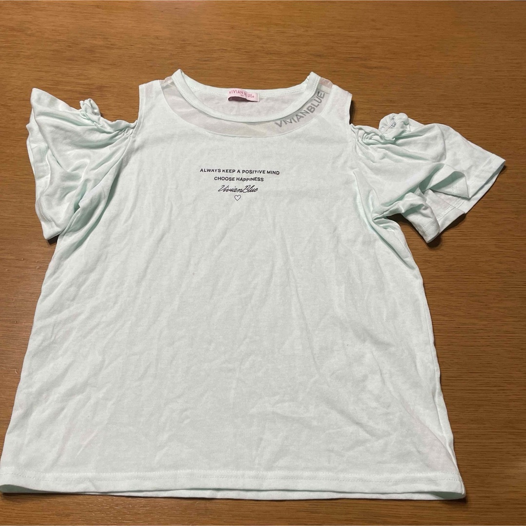 Right-on(ライトオン)のvivian blue  オープンショルダTシャツ　150 キッズ/ベビー/マタニティのキッズ服男の子用(90cm~)(Tシャツ/カットソー)の商品写真