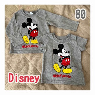 Disney - ディズニー Tシャツ 80 ロンＴ 半袖 ミッキー Disney