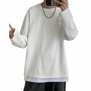 [HONOUR FASHION] Tシャツ メンズ 長袖 大きいサイズ 綿100(その他)