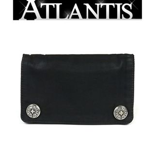 クロムハーツ(Chrome Hearts)のCHROME HEARTS 銀座店 クロムハーツ 1ZIP ナイロン ウォレット 二つ折り財布 SV925 黒 94456(折り財布)