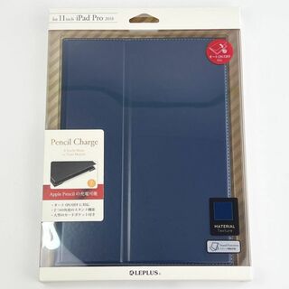 iPad Pro 2018 11inch 薄型PUレザーケース 青 ネイビー(iPadケース)