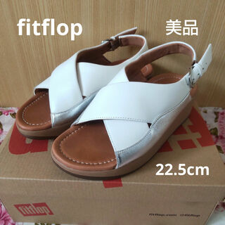 fitflop - fitflop フィットフロップ　厚底サンダル ホワイト×シルバー 22.5cm