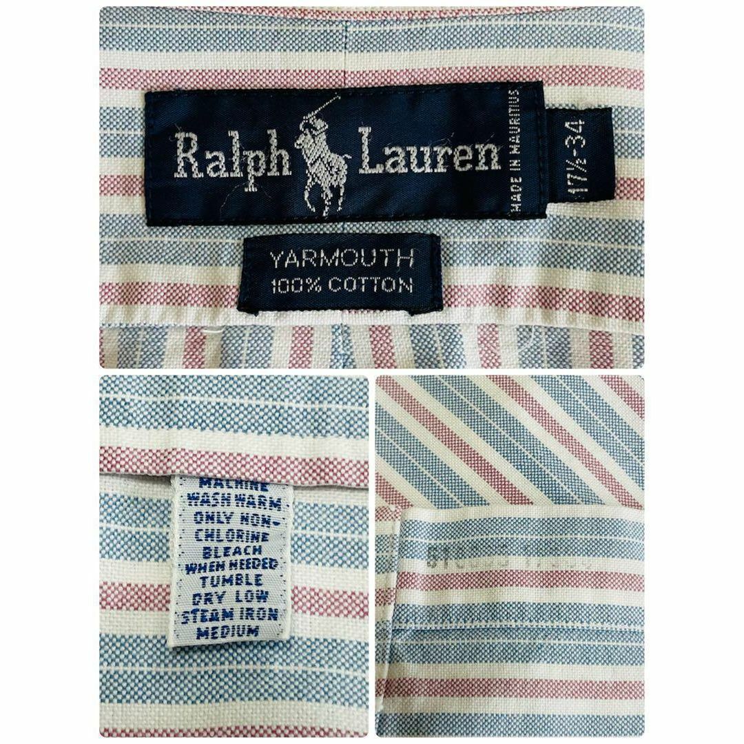 Ralph Lauren(ラルフローレン)のラルフローレン　長袖ボタンダウンシャツ　刺繍ロゴ　ビッグシルエット　ストライプ メンズのトップス(シャツ)の商品写真