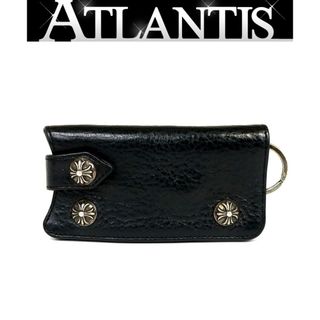 CHROME HEARTS 銀座店 クロムハーツ クロスボール キーケース レザー シルバー SV925 黒 94468(キーケース)