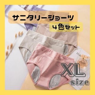 サニタリーショーツ　XL　インナー　4枚セット　生理用ショーツ　正面ポケット(ショーツ)