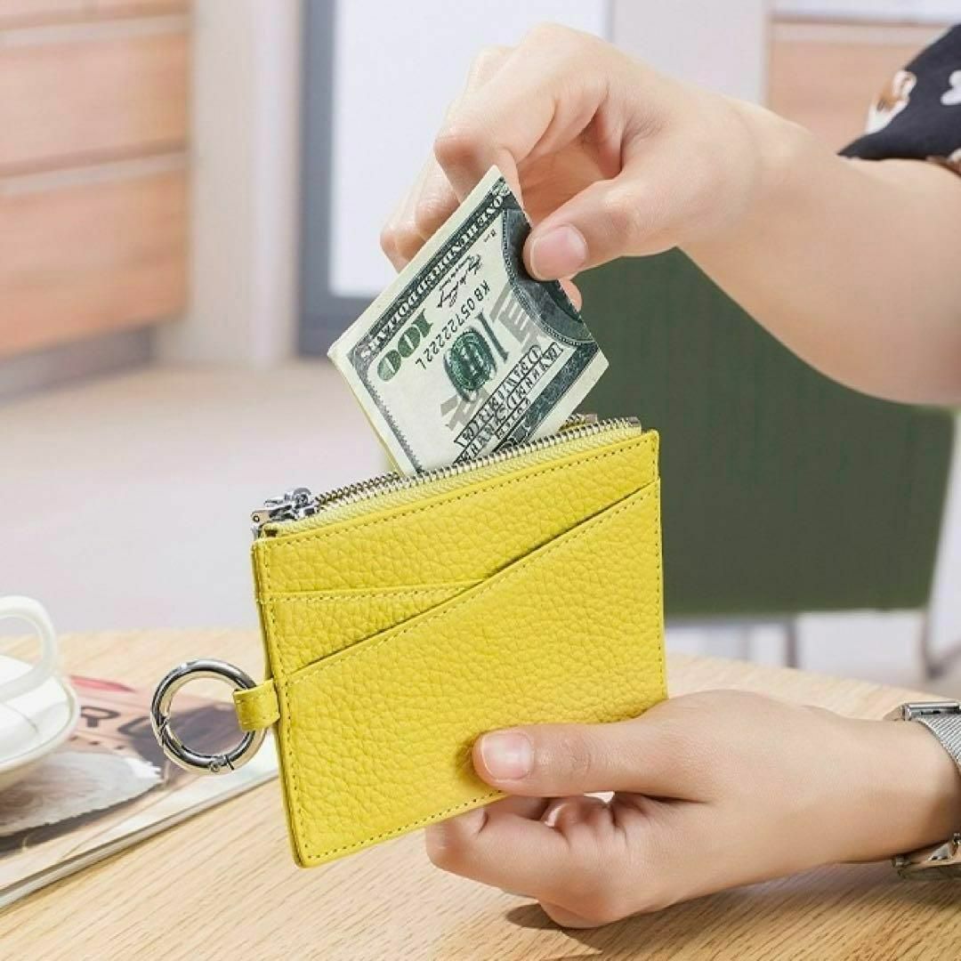 本革 コインケース カードケース 小型財布 小銭 ポケット 多機能 キーケース レディースのファッション小物(財布)の商品写真