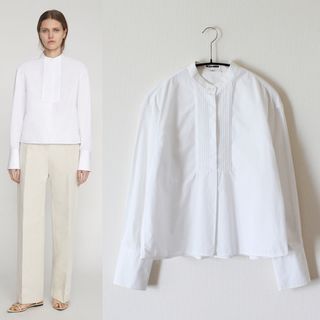 ジルサンダー(Jil Sander)のJIL SANDER／ジルサンダー／22SS／バンドカラータキシードブラウス(シャツ/ブラウス(長袖/七分))