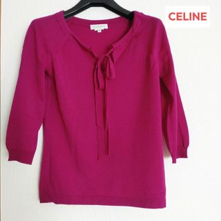 セリーヌ(celine)のCELINE リボンカットソー レディースM(カットソー(長袖/七分))