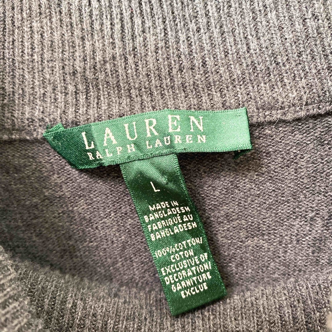 Ralph Lauren(ラルフローレン)のローレンラルフローレン　ニット　セーター　無地　刺繍ロゴ　モックネック　Lサイズ レディースのトップス(ニット/セーター)の商品写真