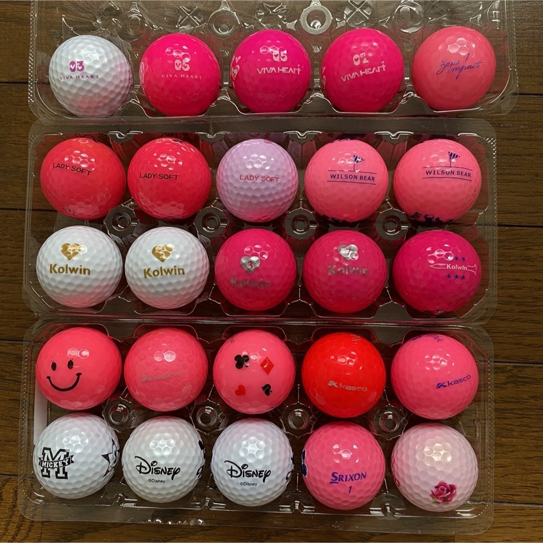 🩷ピンク赤　可愛い系　　ゴルフボール　ロストボール スポーツ/アウトドアのゴルフ(その他)の商品写真