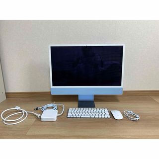 アップル(Apple)の【美品】iMac 24インチ M1チップ 2021 ブルー(デスクトップ型PC)