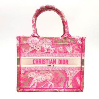 ディオール(Dior)のディオール Dior トワルドジュイ ブックトート スモール トートバッグ キャンバス ピンク(トートバッグ)