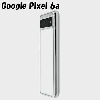 グーグルピクセル(Google Pixel)のPixel 6a：メタリックバンパー 背面クリア ソフトケース★シルバー 銀(Androidケース)