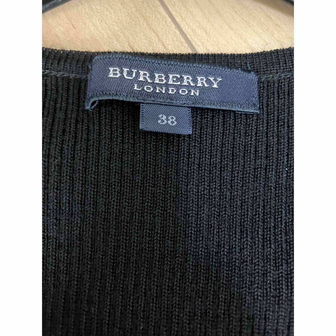 BURBERRY(バーバリー)の極美品　バーバリー　ロンドン　ワンピース　ニット　リブ　ドッキング　ブラック　黒 レディースのワンピース(ひざ丈ワンピース)の商品写真