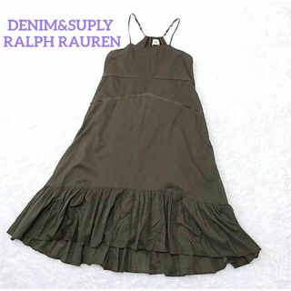 デニムアンドサプライラルフローレン(Denim & Supply Ralph Lauren)のDENIM&SUPLY RALPH RAUREN キャミワンピ インド綿 カーキ(ロングワンピース/マキシワンピース)