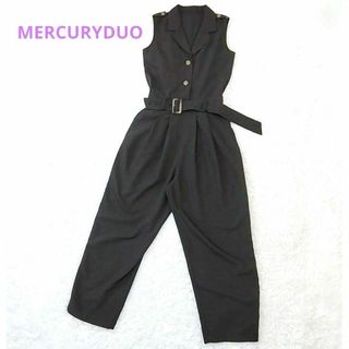 MERCURYDUO - 【完売品・美品】マーキュリーデュオ ジャンプスーツ 黒 ベルト付き ノースリーブ