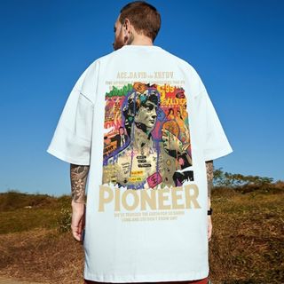 【即完売】秋 白 XL ストリート ビッグシルエット バックプリント Tシャツ(Tシャツ/カットソー(半袖/袖なし))