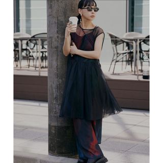 アメリヴィンテージ(Ameri VINTAGE)のameriアメリ3WAY MARGOT GEL ART DRESS ブラックM(ロングワンピース/マキシワンピース)